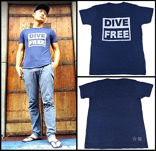 ハンドプリント「DIVE　FREE　Tシャツ」