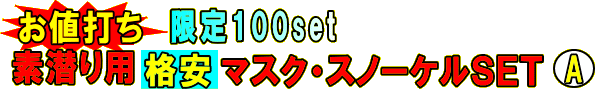 お値打ち素潜り格安マスク・スノーケルセット Ａ