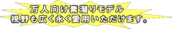 万人向け素潜りモデル、視野も広く永く愛用いただけます。